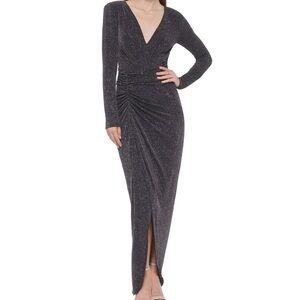 Vince Camuto Women's Metallic-Threaded Evening Gown